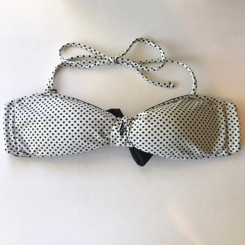 Volcom polka dot bandeau bikini top!